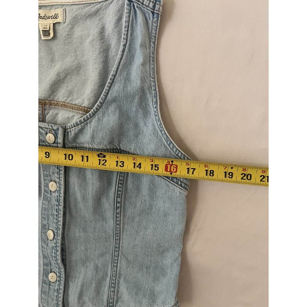 Madewell Fitted Blue Denim Vest Top Size 10 - Picture 7 of 7